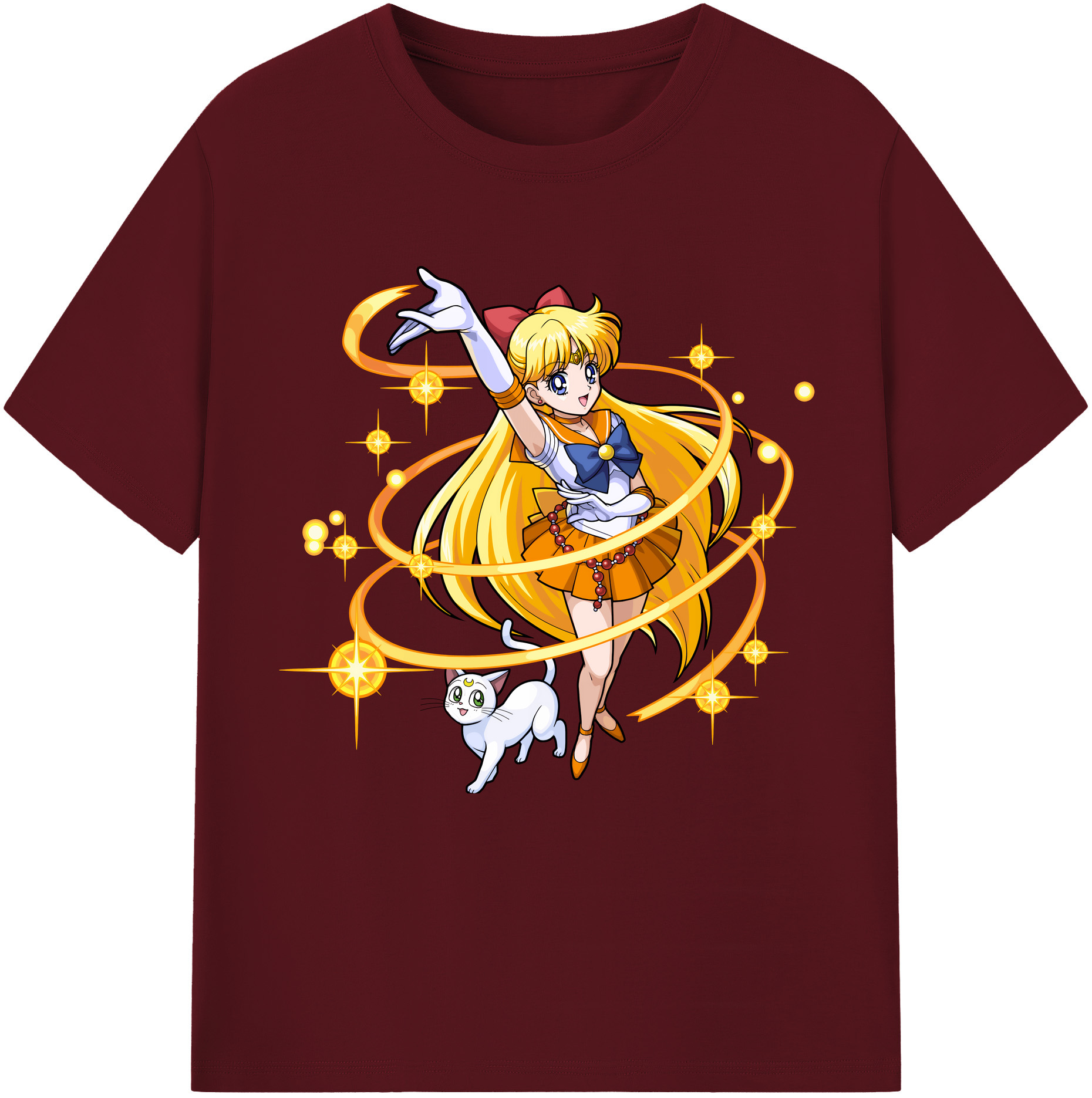 （画像用） 美少女戦士セーラームーン 愛野 美奈子 あいの みなこ Sailor Moon Aino Minako 綿100％半袖Tシャツ（フロントプリント）